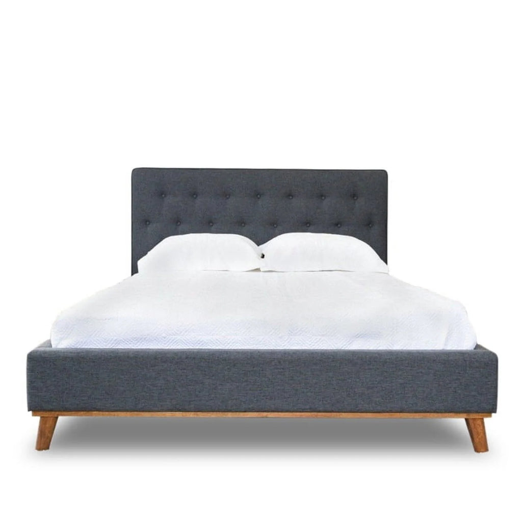 Queen Platform Bed 2 Nightstands 6-Drawer Dresser 4 Piece Set C1254
