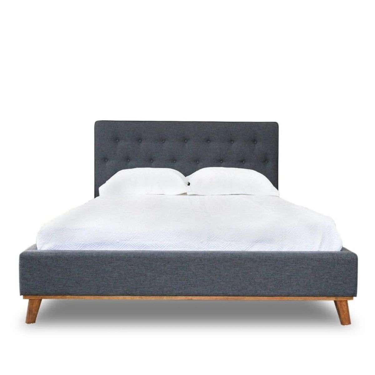 Queen Platform Bed 2 Nightstands 6-Drawer Dresser 4 Piece Set C1254