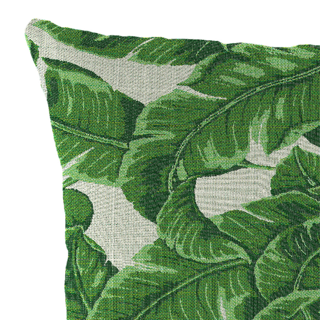 18" x 18" Green Leaves Square Outdoor Throw Pillow, 2 Pack E138