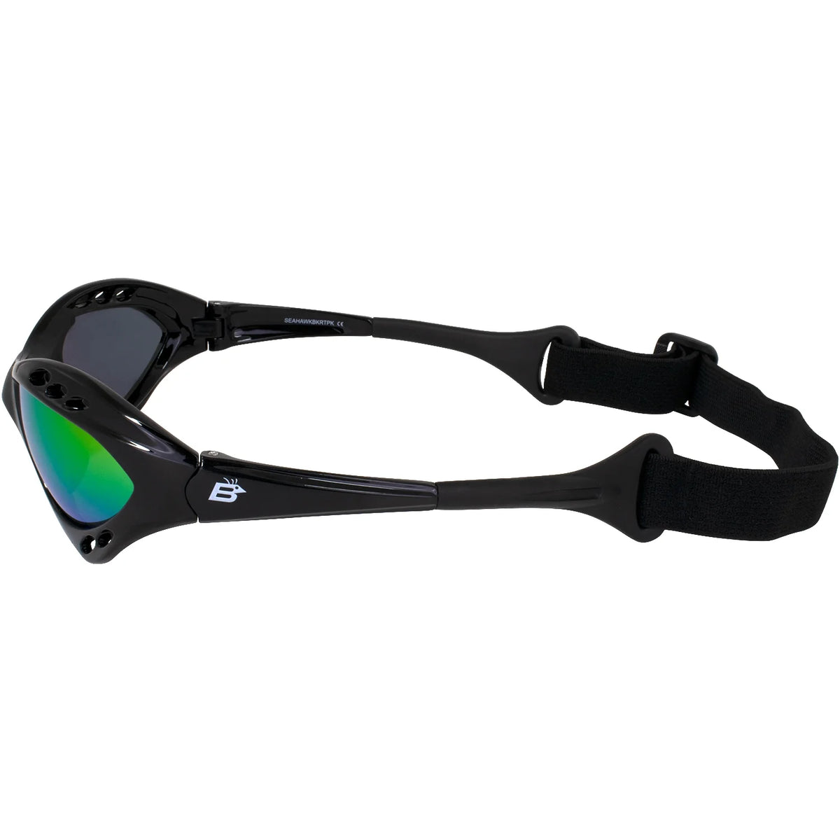 3 Pairs Padded Polarized Sunglasses with Strap Black Frame Smoke Red & Pink Mirror Lenses W293870