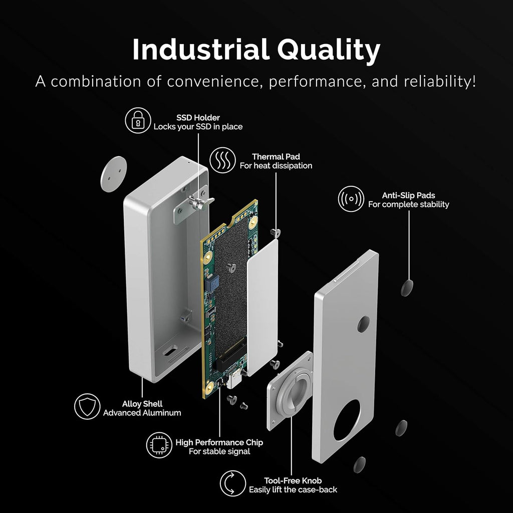 Tool-Free Aluminum M.2 NVMe SSD Enclosure S784451
