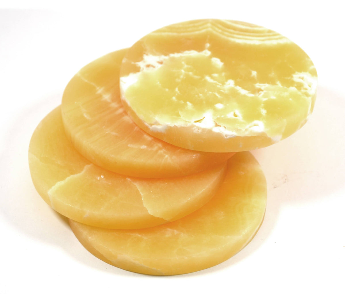 Creamy Orange Aragonite Stone Coasters O785702