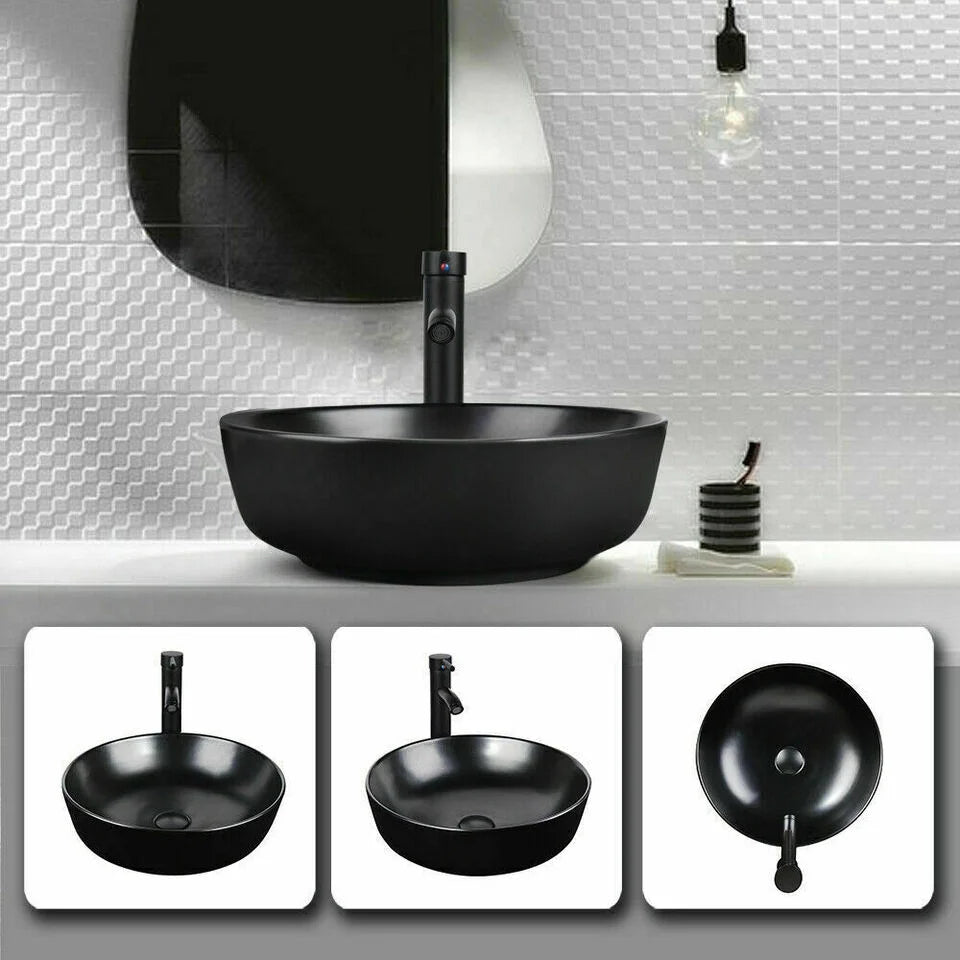 Porcelain Ceramic Vessel Sink and Faucet Combo Z548619
