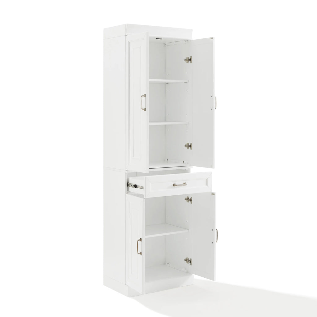 White MDF Wood Pantry (Set of 2) H148
