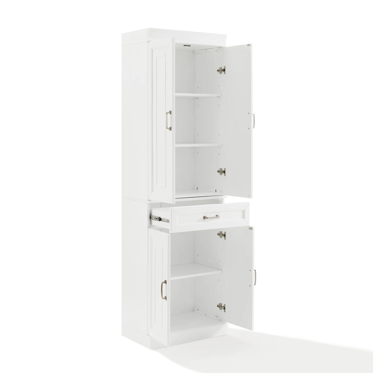 White MDF Wood Pantry (Set of 2) H148