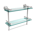 Polished Chrome Double Glass Shelf with Towel Bar K782