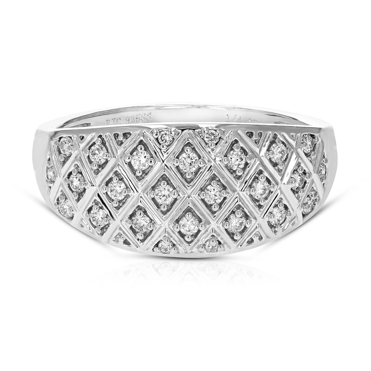 1/4 CTTW Lab Grown Diamond Engagement Ring in Sterling Silver Prong Size 7 G123080
