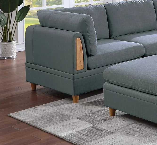8pc Sectional Set Armless Chair Ottoman Wedge Couch B41353