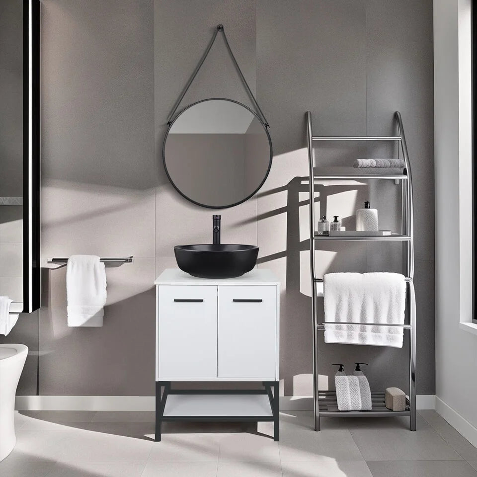 Porcelain Ceramic Vessel Sink and Faucet Combo Z548619