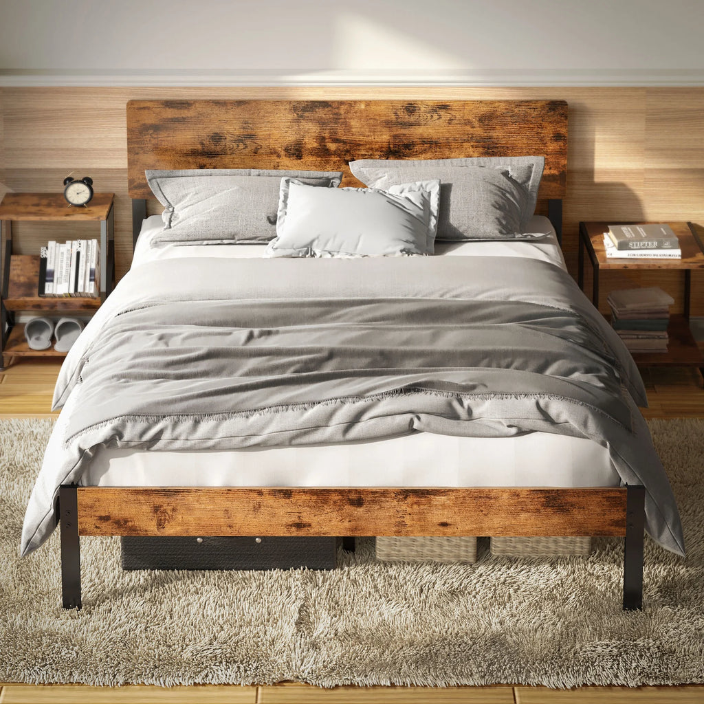 Queen Platform Bed Frame with Headboard A624487
