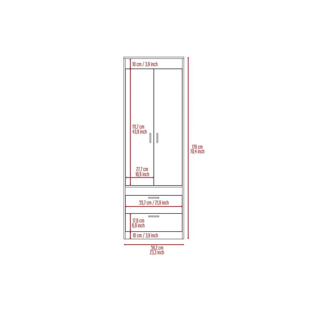 White Smokey Oak Armoire D80244