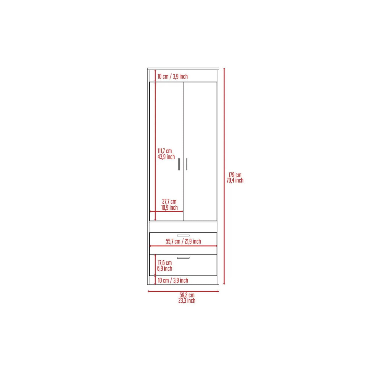 White Smokey Oak Armoire D80244