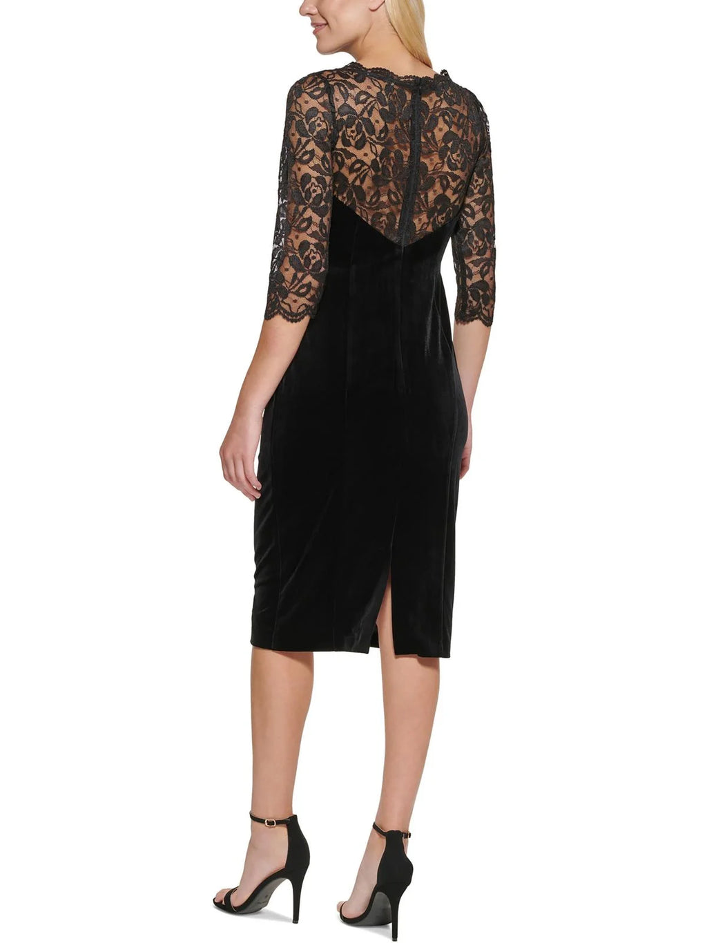 Velvet Lace Front Cocktail Dress A303