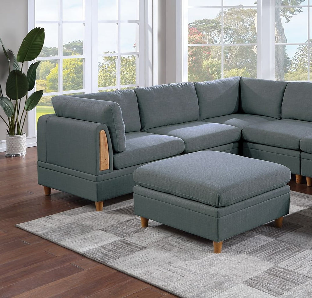 8pc Sectional Set Armless Chair Ottoman Wedge Couch B41353