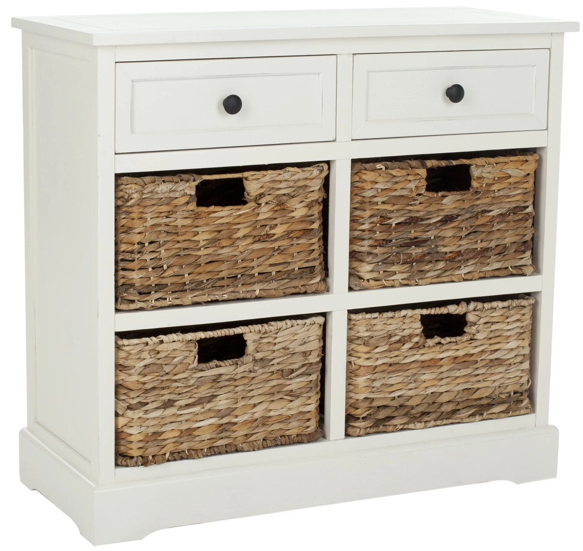 2-Drawer Storage Unit with 4 Wicker Baskets Y123