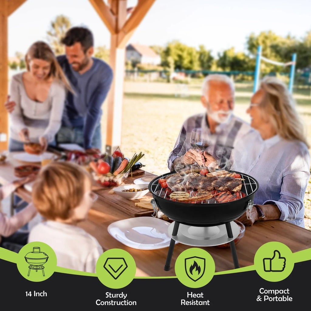 14 inch Portable Charcoal Grill with Black Lid B649