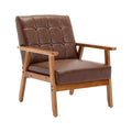 Accent Chairs Set of 2 with Side Table, Wood and Fabric Armchairs T8104