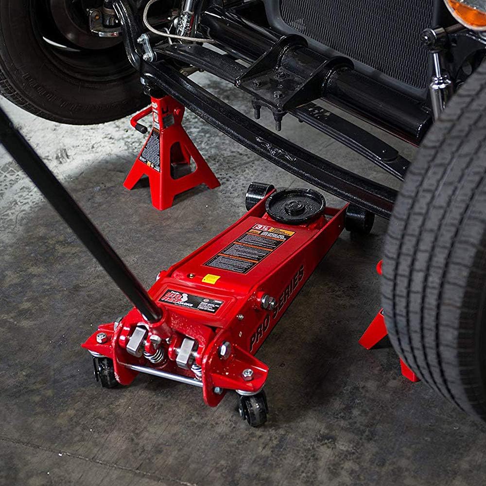 3 Ton Steel Jack Stands, Red, Pack of 2 M155022