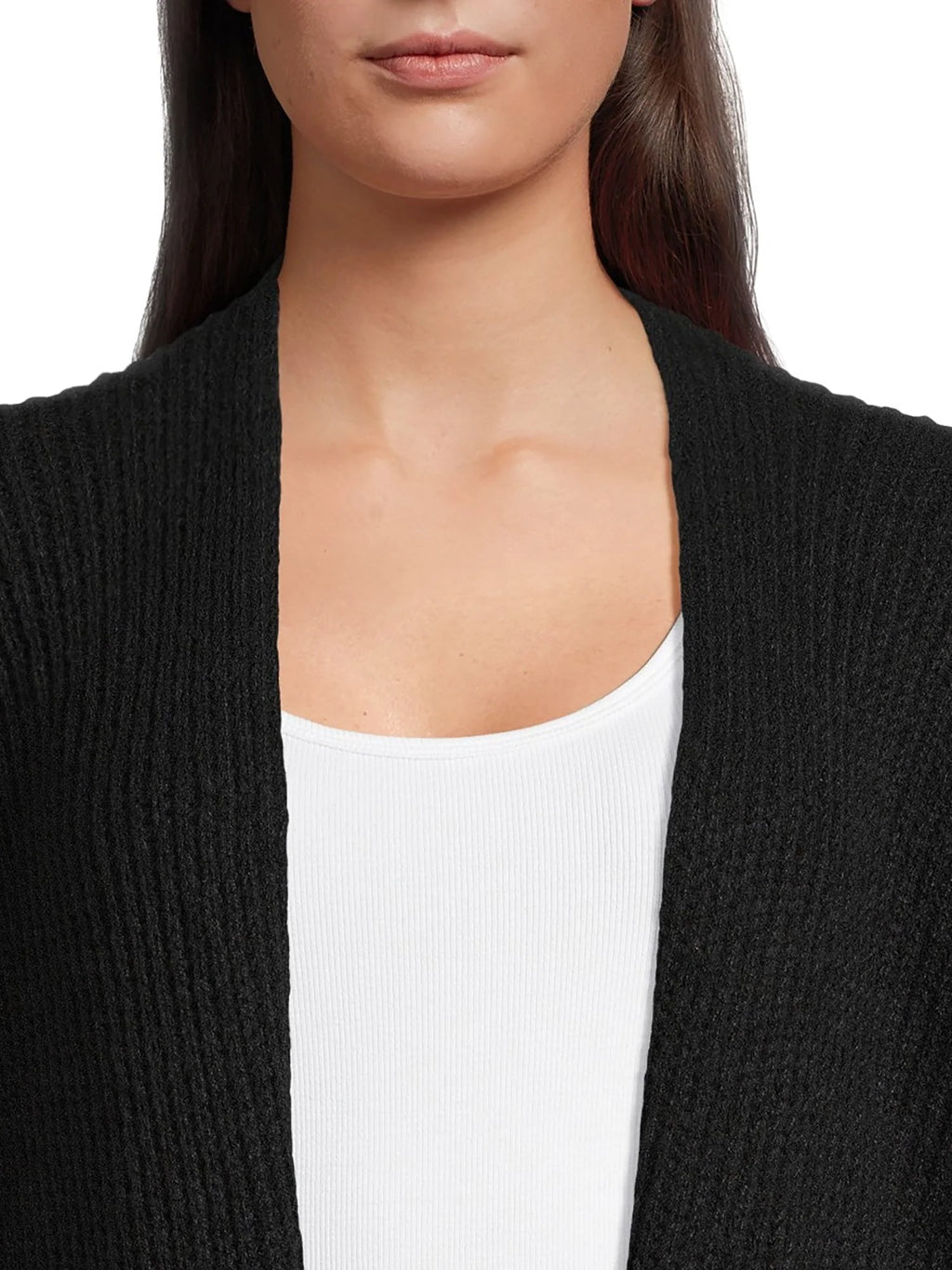 Ribbed Sweater Cape with Pockets K7258