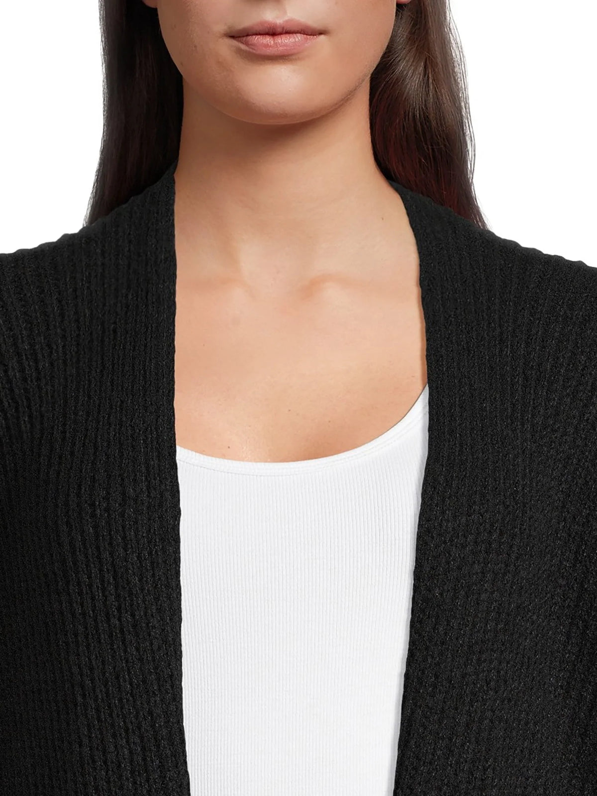 Ribbed Sweater Cape with Pockets K7258