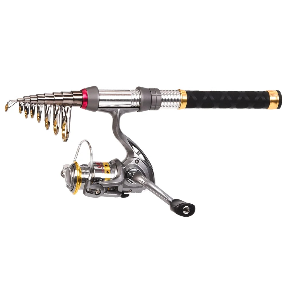 Carbon Fiber Telescopic Fishing Rod Reel Combo with Carrier Bag O787402