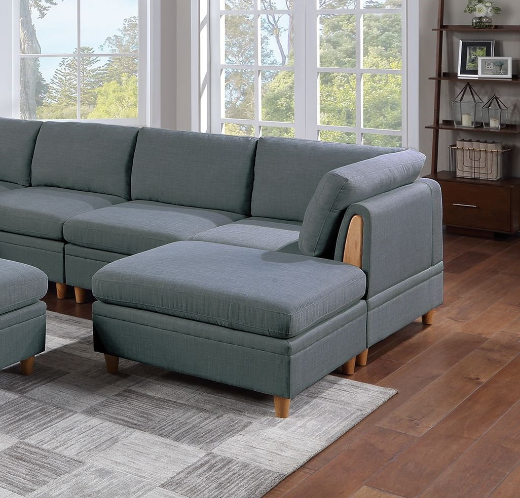 8pc Sectional Set Armless Chair Ottoman Wedge Couch B41353