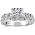 10k White Gold Princess-Cut Diamond Engagement Ring K707