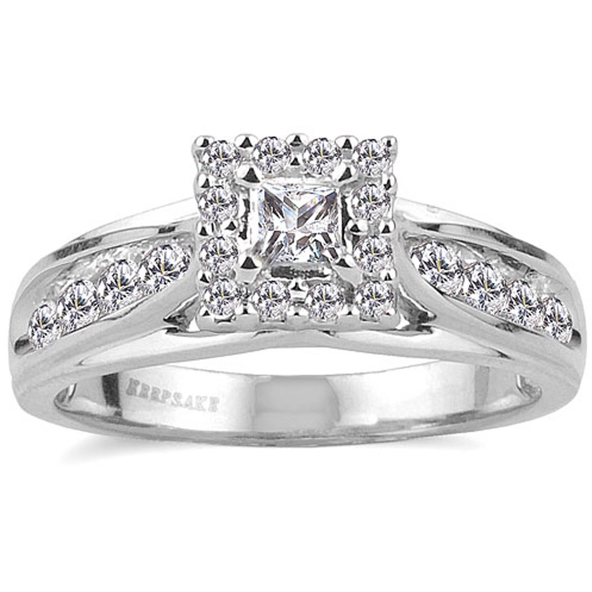 10k White Gold Princess-Cut Diamond Engagement Ring K707