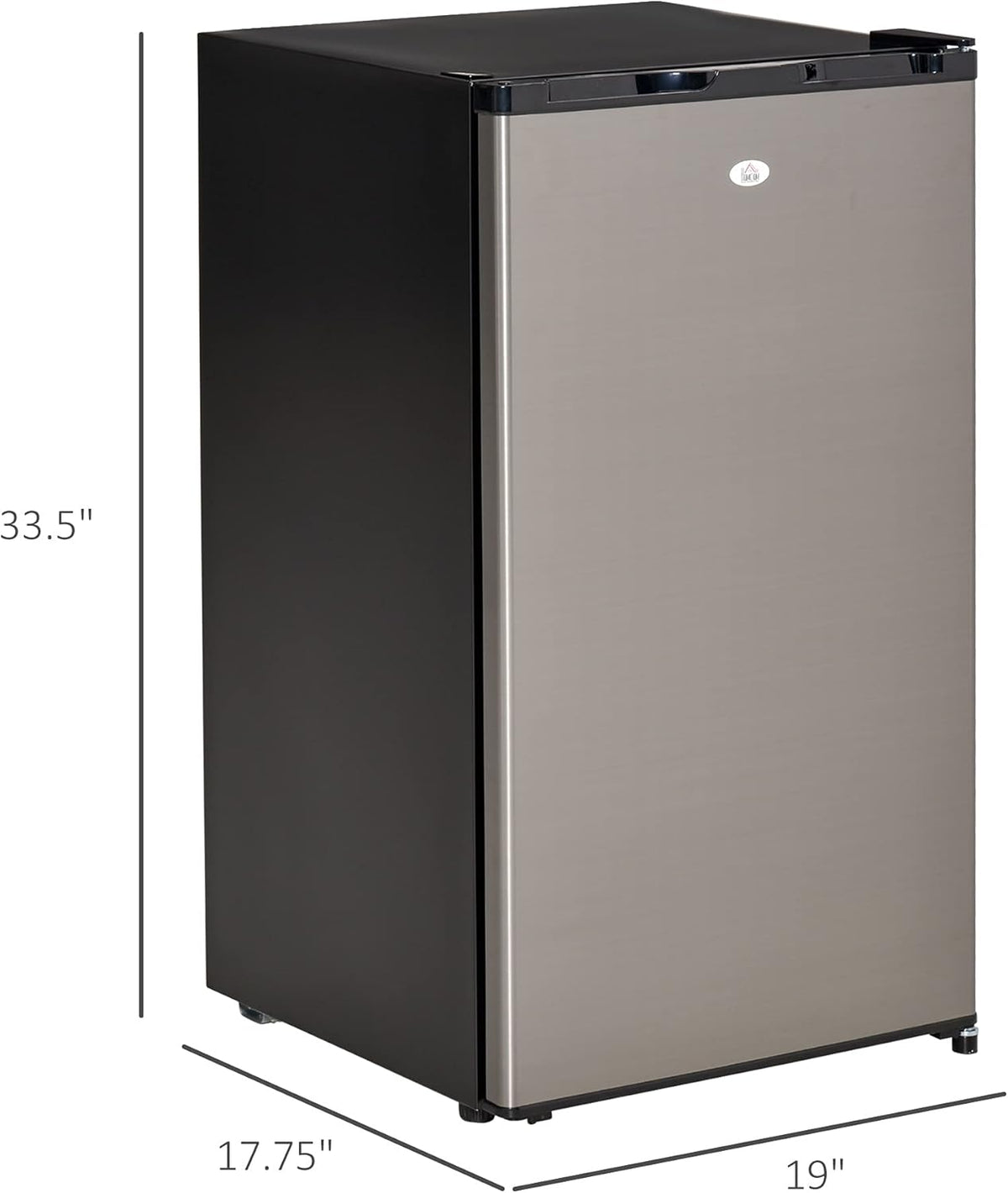 Black/Silver Compact Mini Refrigerator with 3.1Cu Ft Capacity T88555