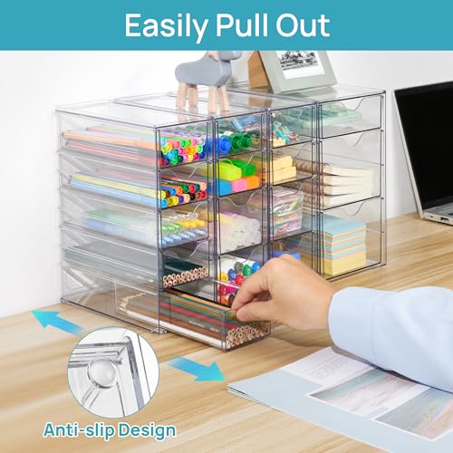 Acrylic 16 Drawers 4 Set Clear Storage Organizer S427