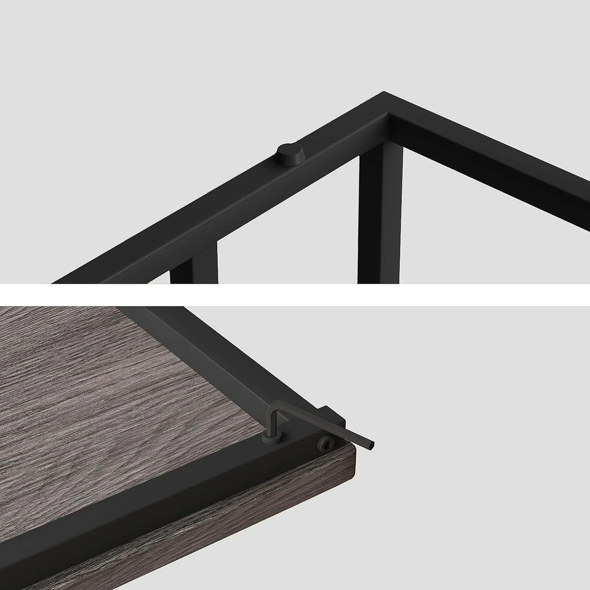 C Shaped End Table Set of 2 Grey T96220