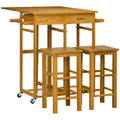 Breakfast Cart Table and Chair Set Kitchen Island with Seating V592