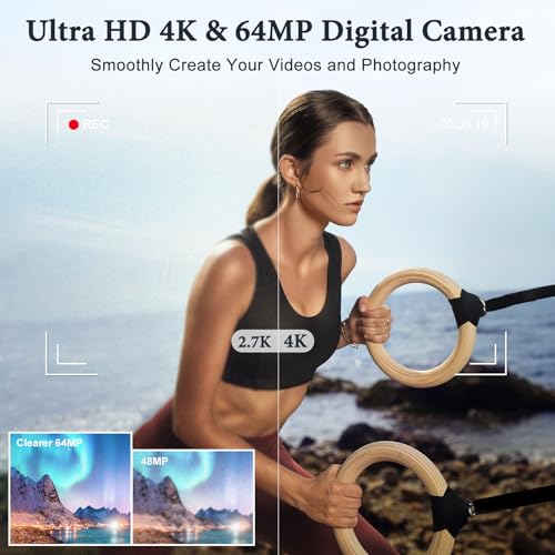 4K Digital Camera, 64MP Autofocus Anti-Shake 16X Zoom Z554731