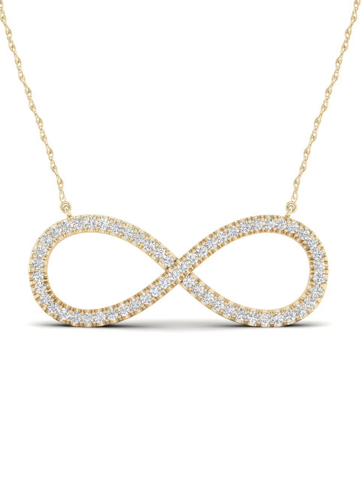 10K Yellow Gold Diamond Infinity Loop Necklace X832859