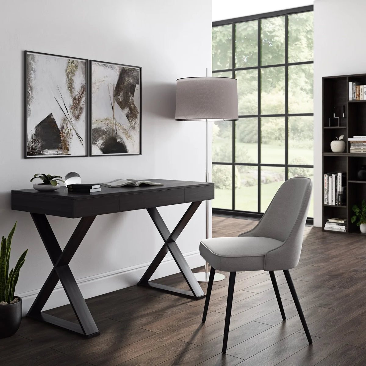 Dark Brown Engineered Wood Desk D8828
