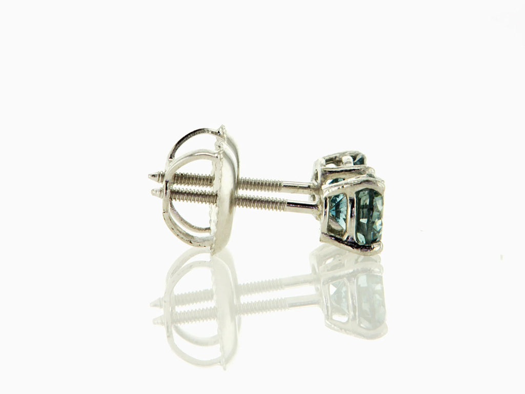 14K White Gold Stud Earrings R412