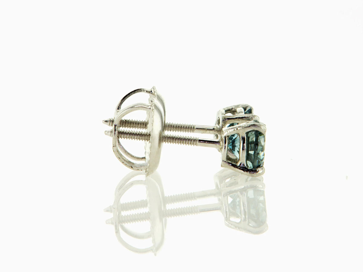14K White Gold Stud Earrings R412