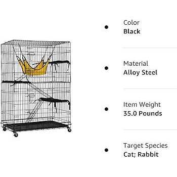 48 inches Cat Cage Crate Kennel Playpen with Hammock Bed Q9940