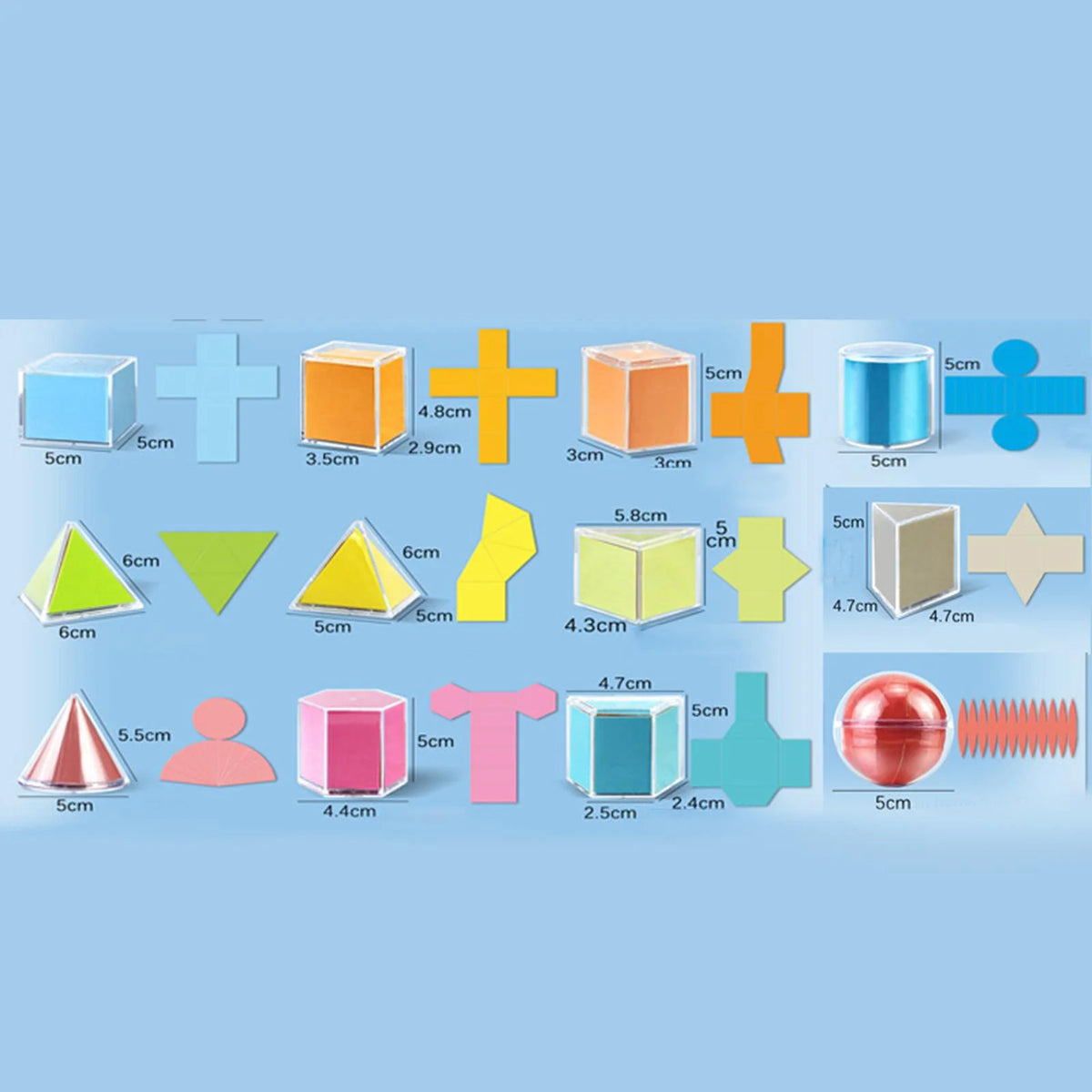 12 Pieces 3D Geometric Shapes Blocks Pattern Blocks Educational Toy Q4222