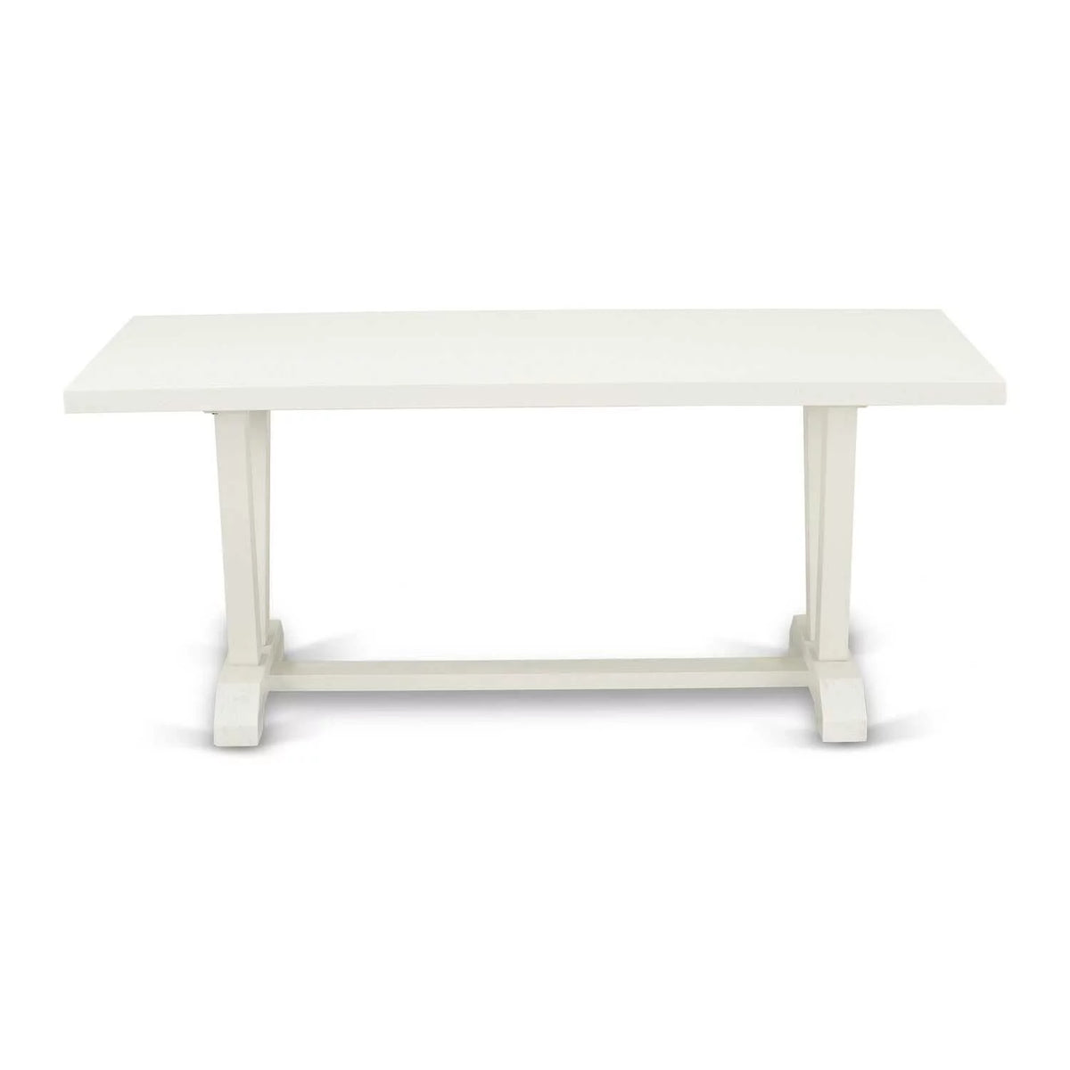 Kitchen Table with Linen White Top and Wooden Legs H288
