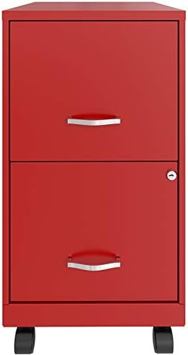 Blue 2 Drawer Metal Mobile File Cabinet with Lock H82575