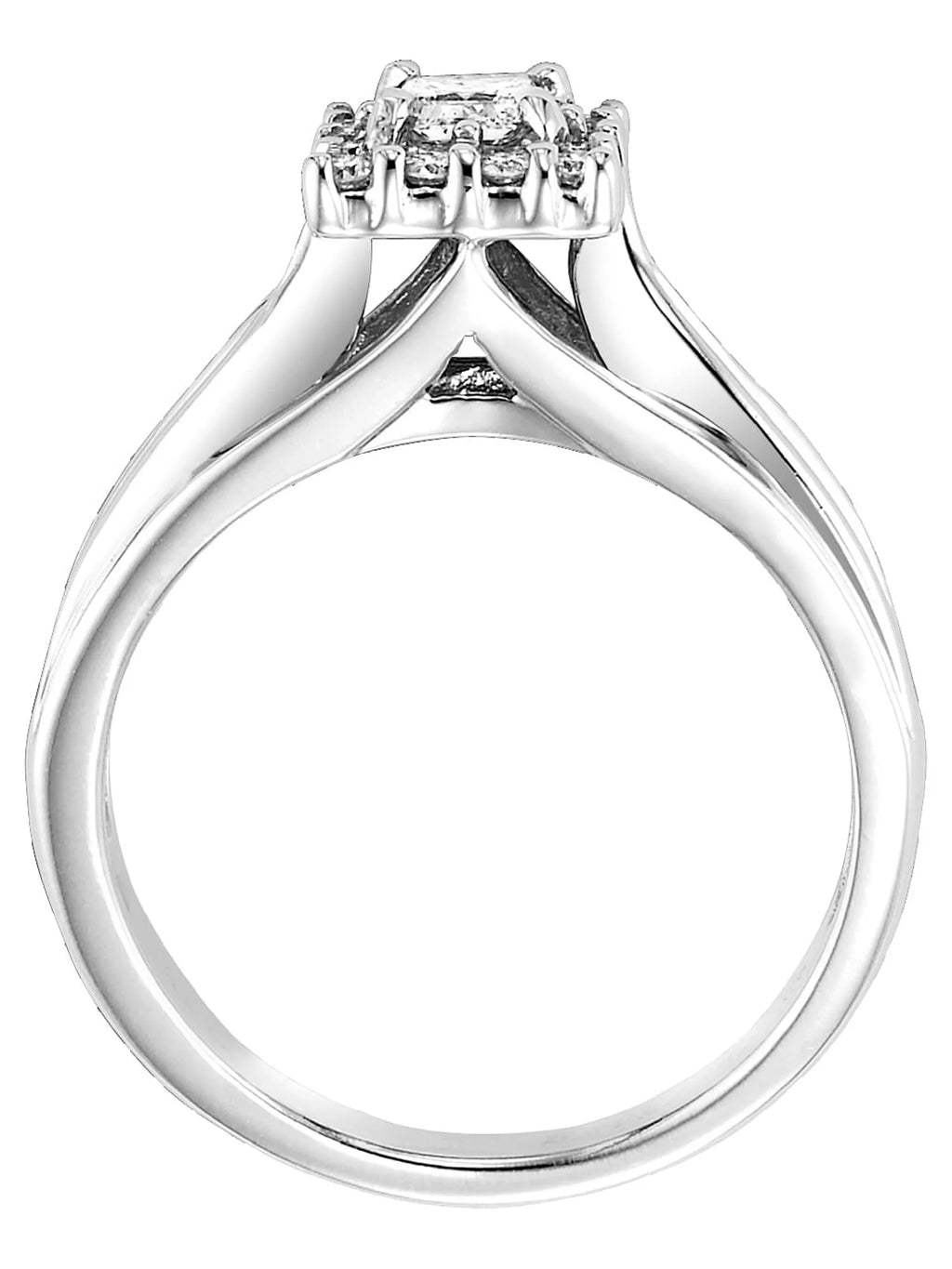 10k White Gold Princess-Cut Diamond Engagement Ring K707