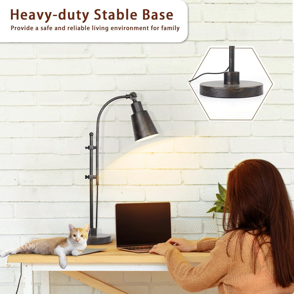 Industrial Desk Lamp Black Adjustable Metal Task Lamp L6324