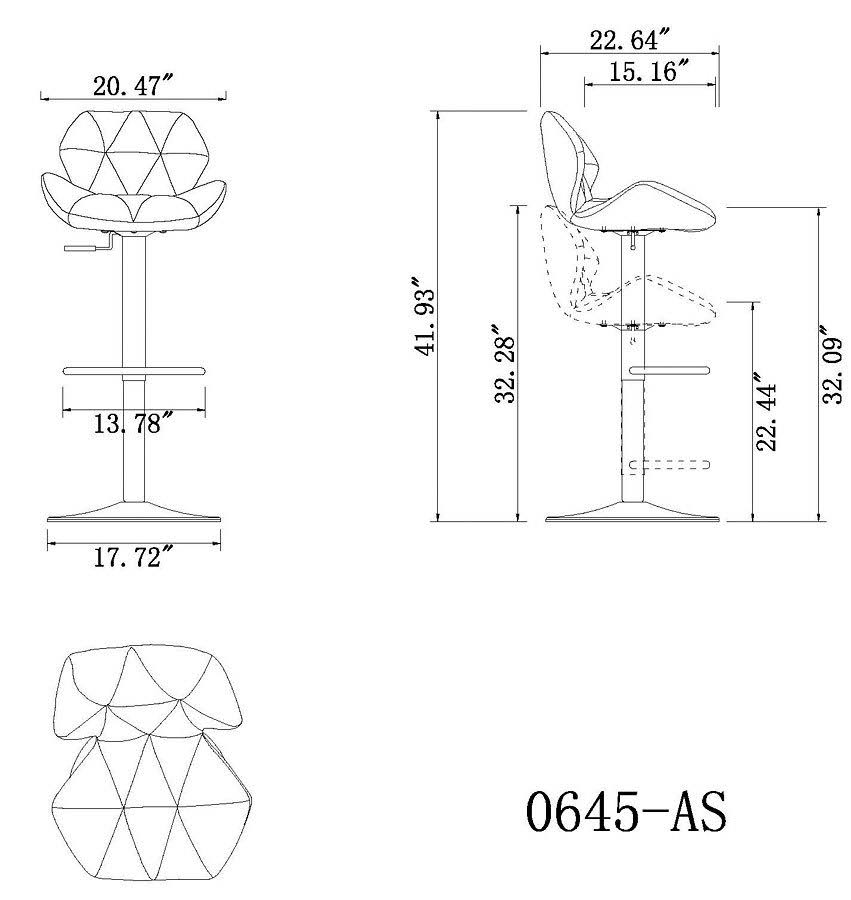 Black Swivel Height Stool E832003