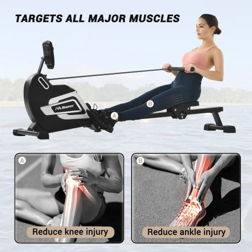 Magnetic Folding Rowing Machine with 14 Level Resistance and LCD Monitor U185463