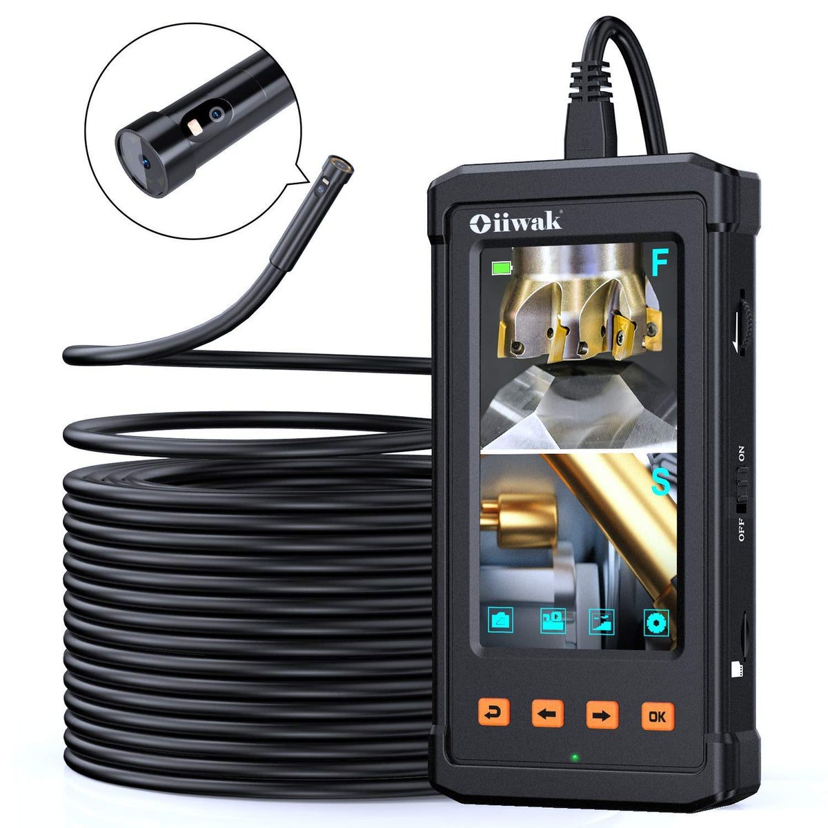 50FT Dual Lens Borescope Camera with 7 Light, IP68 Waterproof S817821