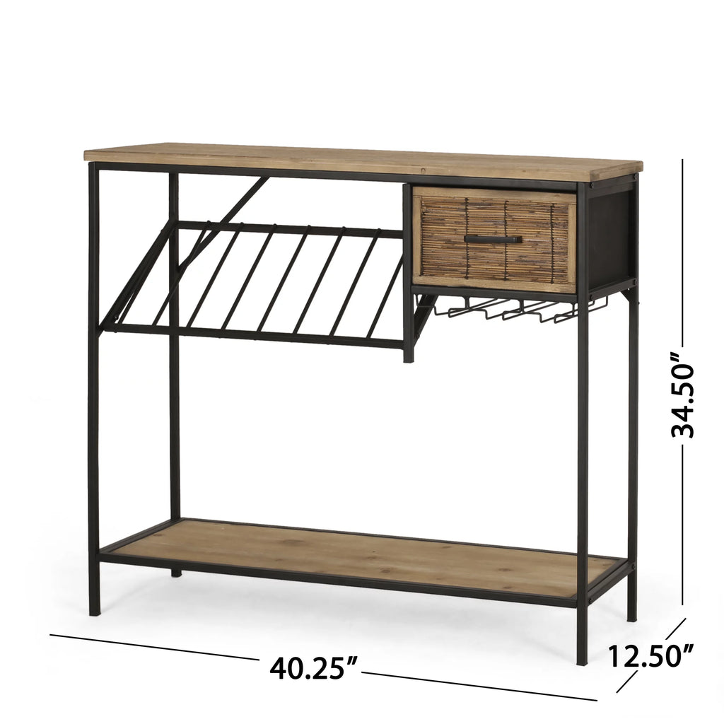 Wood and Metal Console Table with Storage P8376