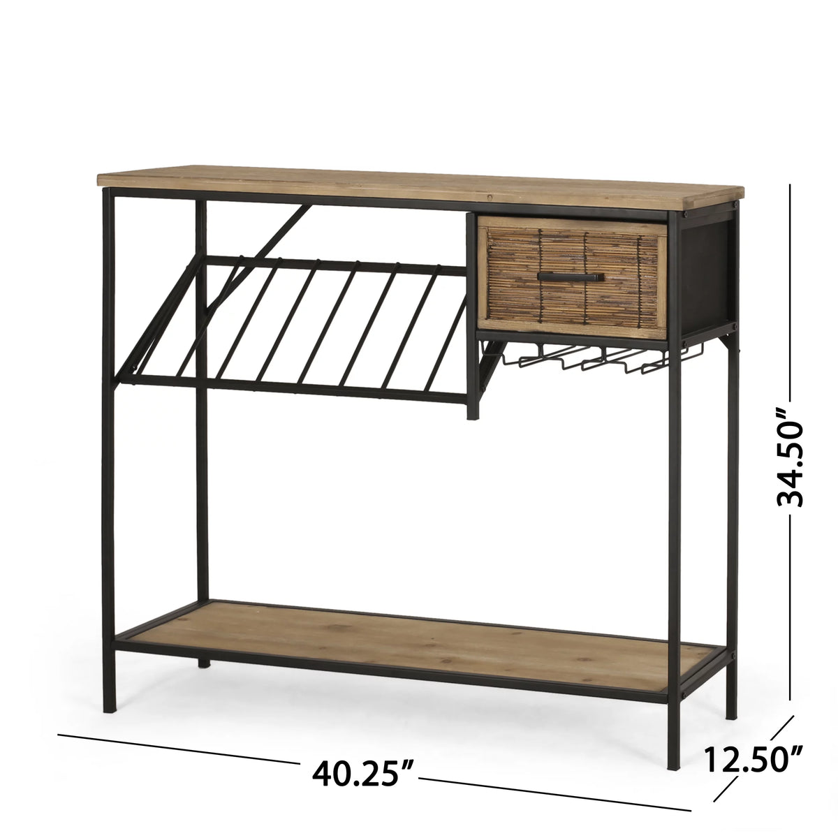 Wood and Metal Console Table with Storage P8376