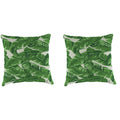18" x 18" Green Leaves Square Outdoor Throw Pillow, 2 Pack E138